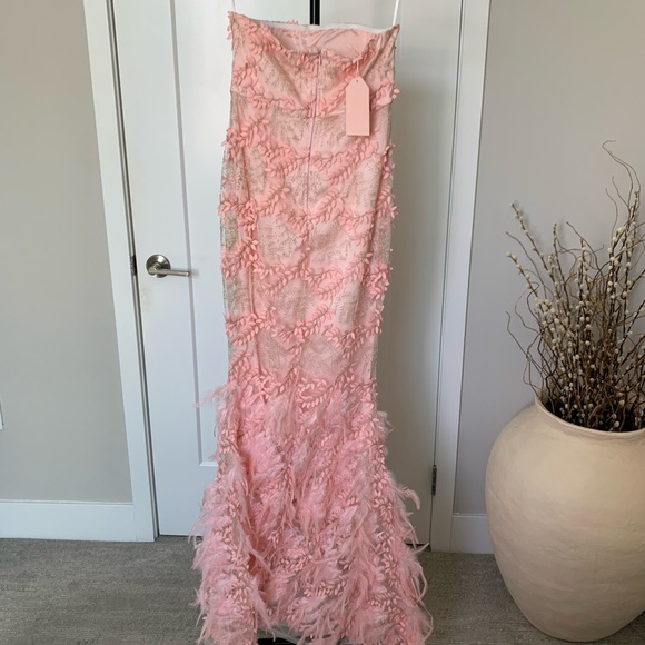 NWT ALB Baby Pink Strapless Floral Gown - Picture 10 of 11